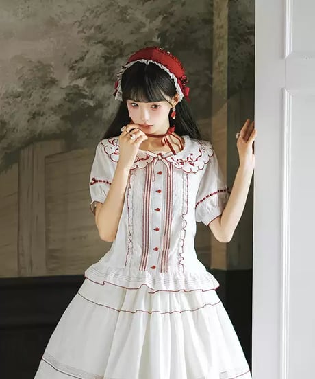Miss Point 四季の果樹園 ロリィタドレス ブラウス、 花びらタブリエ、ペチコート [LO1611]