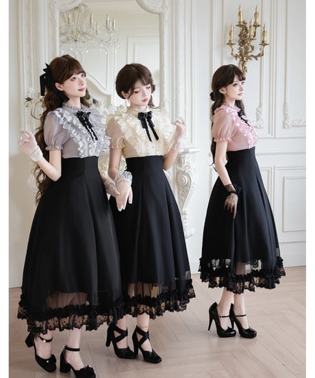 with PUJI  /  ローラのお茶会〜月見〜 ロング丈ワンピース [LO1426]