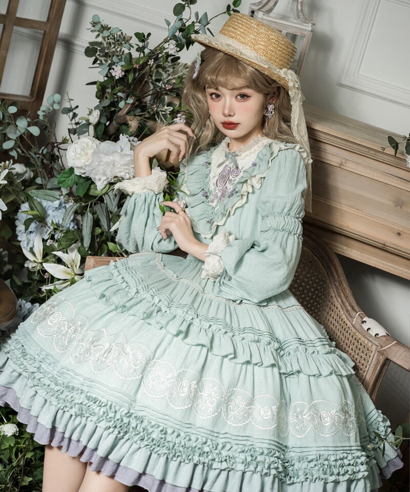 【デニーロ】ロリータワンピース Girl's Never Island ミスドロタ クラシック ロリィタ ワンピース OP[L