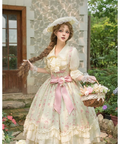 with PUJI Letter and Poetry / Rose Breeze ロリィタドレス set [LO1585]