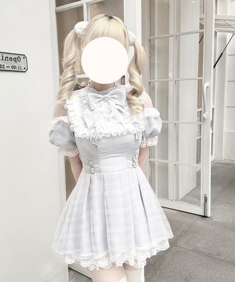 胡桃木JK / 天使の鼓動 オリジナル地雷系量産型 グレーブルー/ピンク