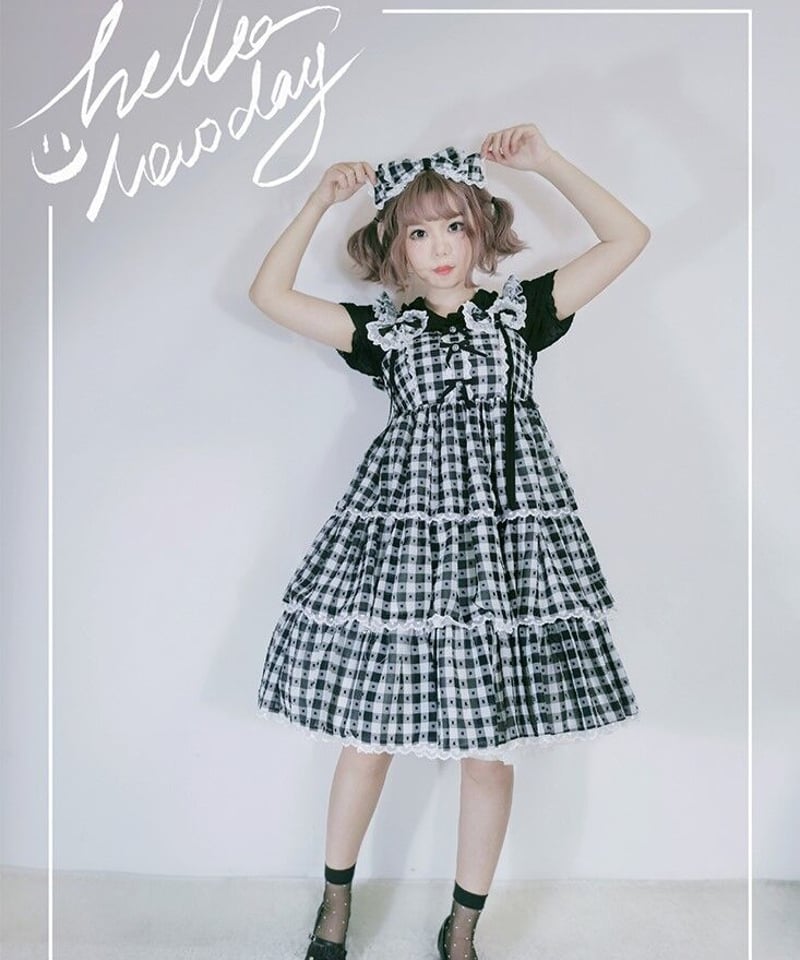 櫻田小鹿 S~4XL ギンガムチェック ロリィタ ジャンパースカート 櫻田小鹿 S~4XL ギンガムチェック ロリィタ ジャンパースカート