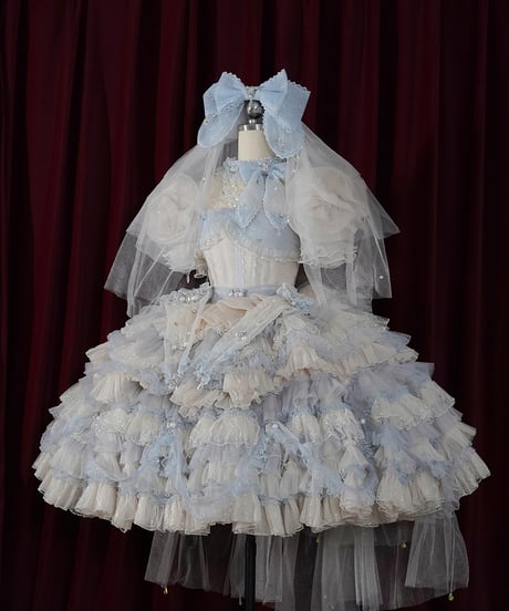 Henrietta / ムーンライトクリスタルドリーム ロリィタドレス ウエディングドレス ワンピース set [LO1288]