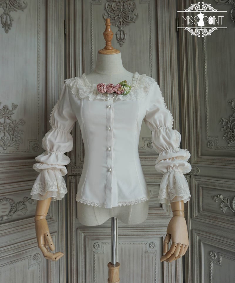 エリザベス ブラウス 黒×黒 BABY ロリィタ シャツ 姫袖 BABY,THE STARS