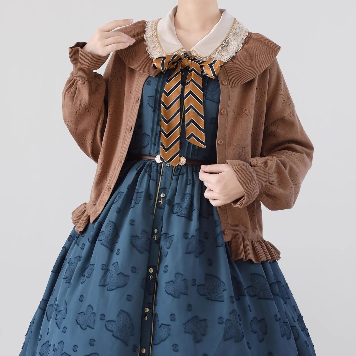 MIST リボン柄ドールカラー ロリィタ カーディガン オーバーサイズ 