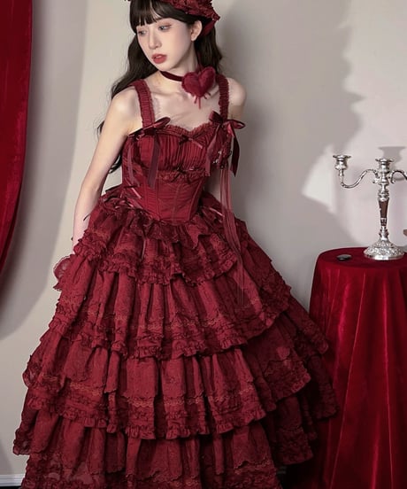 WF Lolita / Miss Flora  ロングSP ロリィタドレス スカート、キャミソール、ブラウス set[LO973]