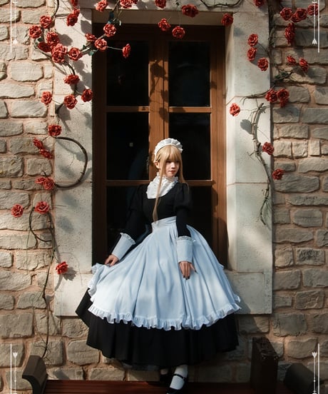 Black Cat Manor ロングメイド服 V型カテリーナ オーダー [OP400]