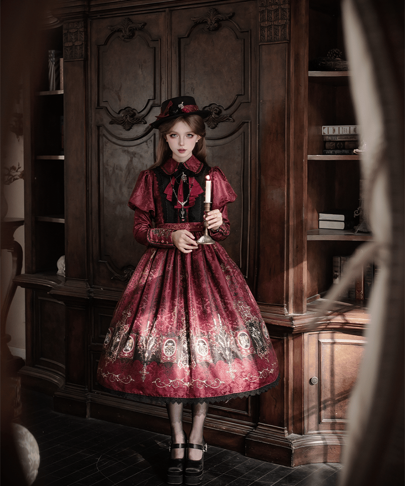 Miss Cube 血夜の灯守 ゴシック＆ロリィタドレス OP、SK [LO1543] | R