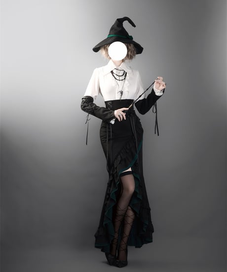 VantablackStudio / 無尽夢 フィッシュテイルSK, ブラウス セット[LO1536]