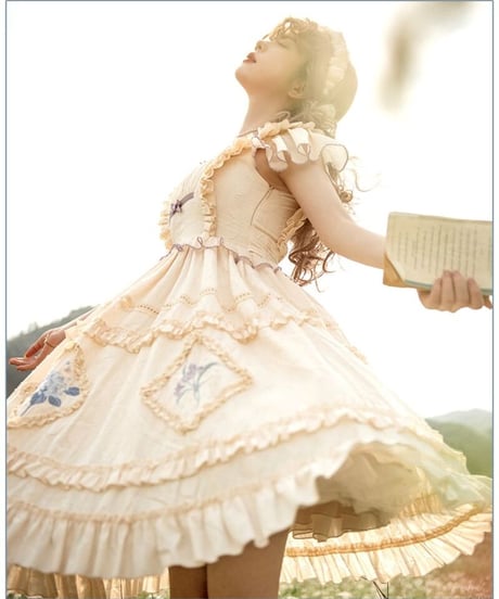 with PUJI Letter and Poetry シリーズ  with Spring ロリィタ  ドレス セット [LO507]