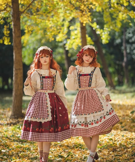 Miss Point りんご園 バイエルン風ロリィタドレス 胸当て付き吊スカート  [LO942]