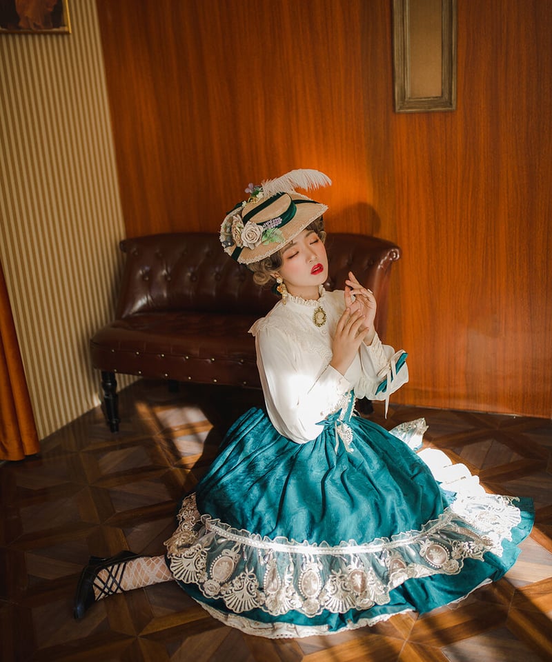 アーティスト　婦人　ハンド　オブジェ　バードセット　レースフリル袖 /アスティエ アーティスト 婦人 ハンド オブジェ バードセット レースフリル袖