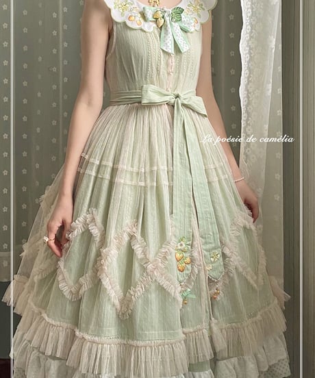 la poésie de camélia いちご 刺繍ロリィタ JSK ロング [LO474]