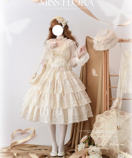 WF Lolita / Miss Flora  ロングSP ロリィタドレス スカート、キャミソール、ブラウス set[LO973]