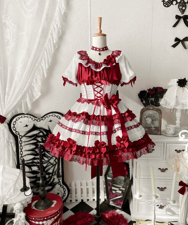 LAローブリタドレス Miss Point 木香薔薇 2.0 花柄 ロング ロリィタドレス JSK