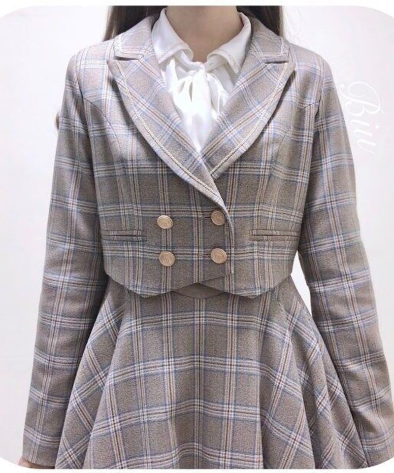 【美品】キューフラ★ショートジャケット セール】layered design short jacket / レイヤードデザイン