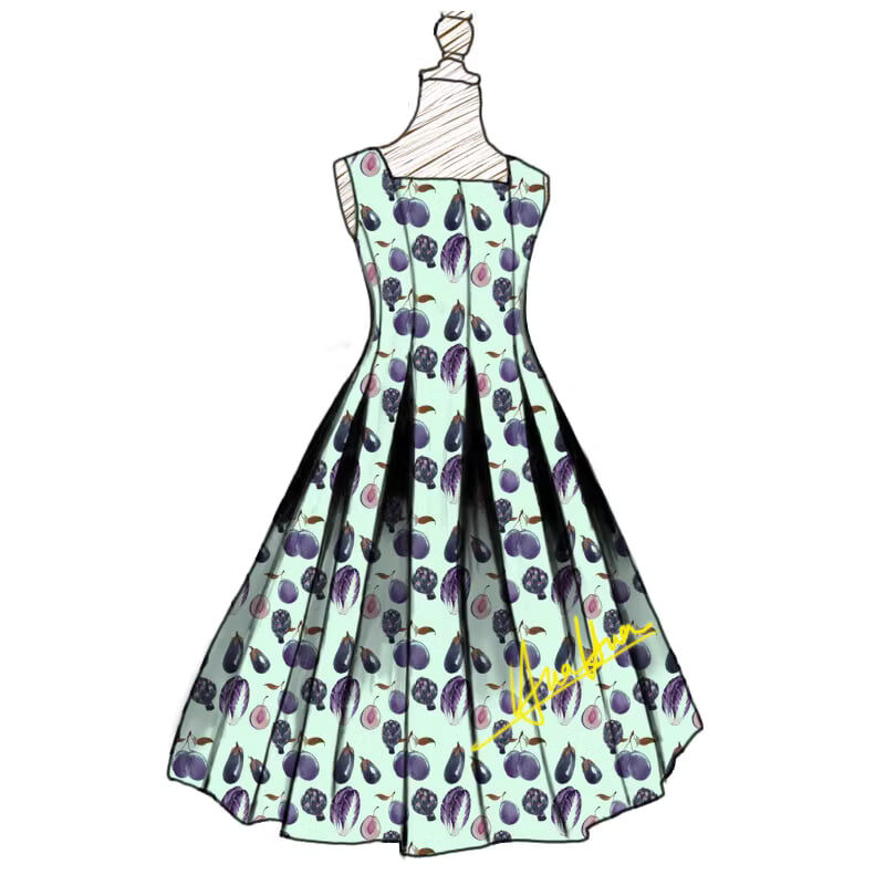 型紙】 ボックスプリーツ ロングワンピース JSK [KO114] | Roses on