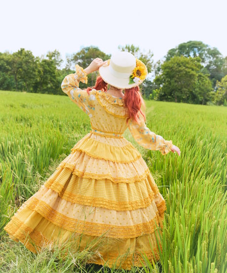 Miss Point 向日葵の庭園 ロリィタドレス 豪華版（DX版） 前あきワンピース  [LO1213]