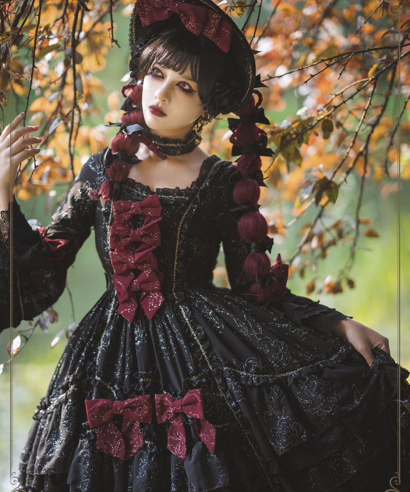 美品　Hinana Queena 姫袖ドレス　ロココワンピース　ラッパ袖 美品 Hinana Queena 姫袖ドレス ロココワンピース ラッパ袖
