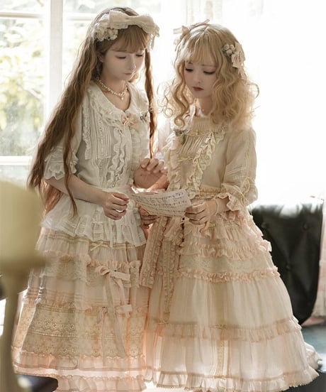 chibi shop 芍薬シリーズ テンセルレース ワンピース [LO565]