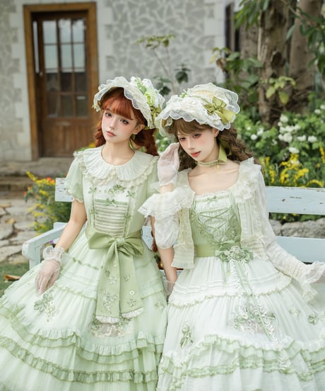 LIEF ロイヤルジャガードジャンパースカート 薔薇模様のコットンジャガード2wayジャンパースカート ロング丈