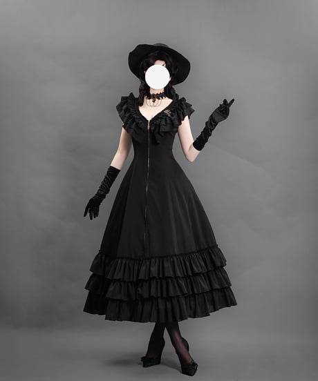 アラビアンナイトゴシック / 毒牙ゴシック ブラウス、スカート、黒羽ワンピースドレス [LO762]