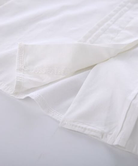 三重レースのドールカラーのかわいい比翼仕立のコットンブラウス XXL [BL198]