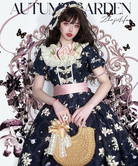 Dark Star Island 百合と山の風 クラシックロリィタドレス ワンピース セット [LO611]