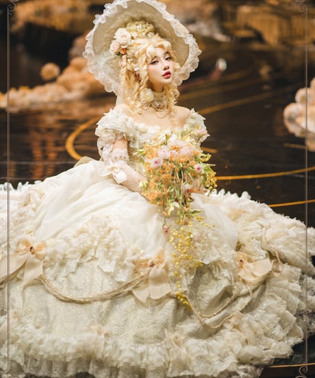 HinanaQueena / Tree Peony ロングドレス ウエディングドレス ワンピース セット[LO1115]