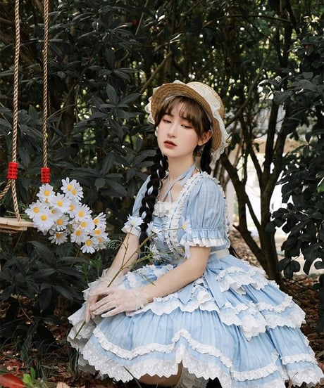 海の少女OP 段々レースフリルいっぱい クラシックロリィタドレス ワンピース [LO299]