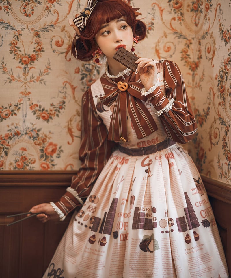 Miss Point チョコレートデイリー ロリィタ ストライプ ブラウス Miss Point チョコレートデイリー ロリィタ ストライプ ブラウス