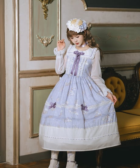 Miss Cube / フルール・ブランシュ・グース ロリィタドレス スクエアネックセーラーロングJSK [LO1610]