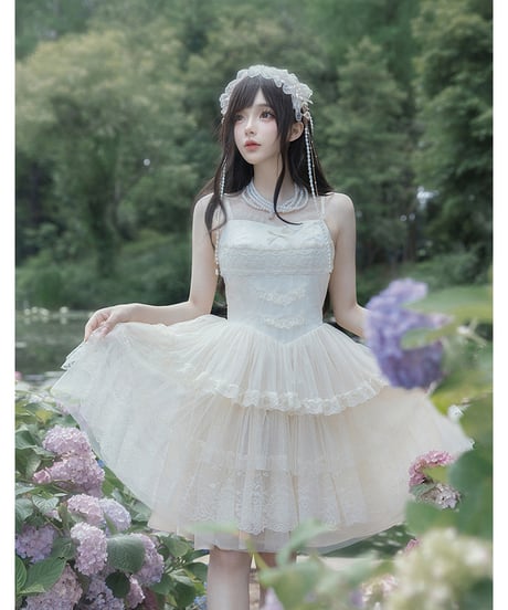 with PUJI / 象牙の塔 ロリィタドレス ワンピース、JSK  [LO1099]