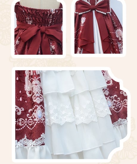 花籠柄 プリント ロリィタ JSK 繁花章華 [LO191]