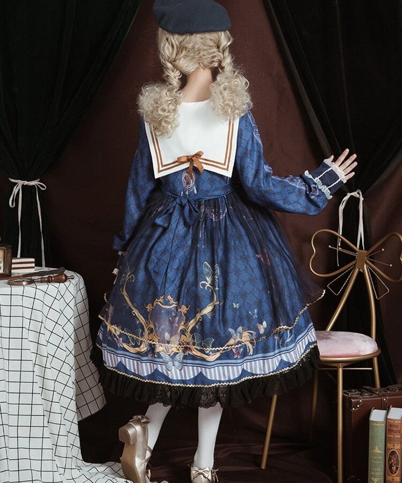 ヒョウ猫オリジナル中華ロリィタドレス✨女子会にぴったり OCELOT 蝶の舞 ロリィタドレス ワンピース [LO284] | Roses on