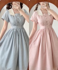 Forest Wardrobe /  悠久の森 ストライプワンピース、ペチコート [LO1578]