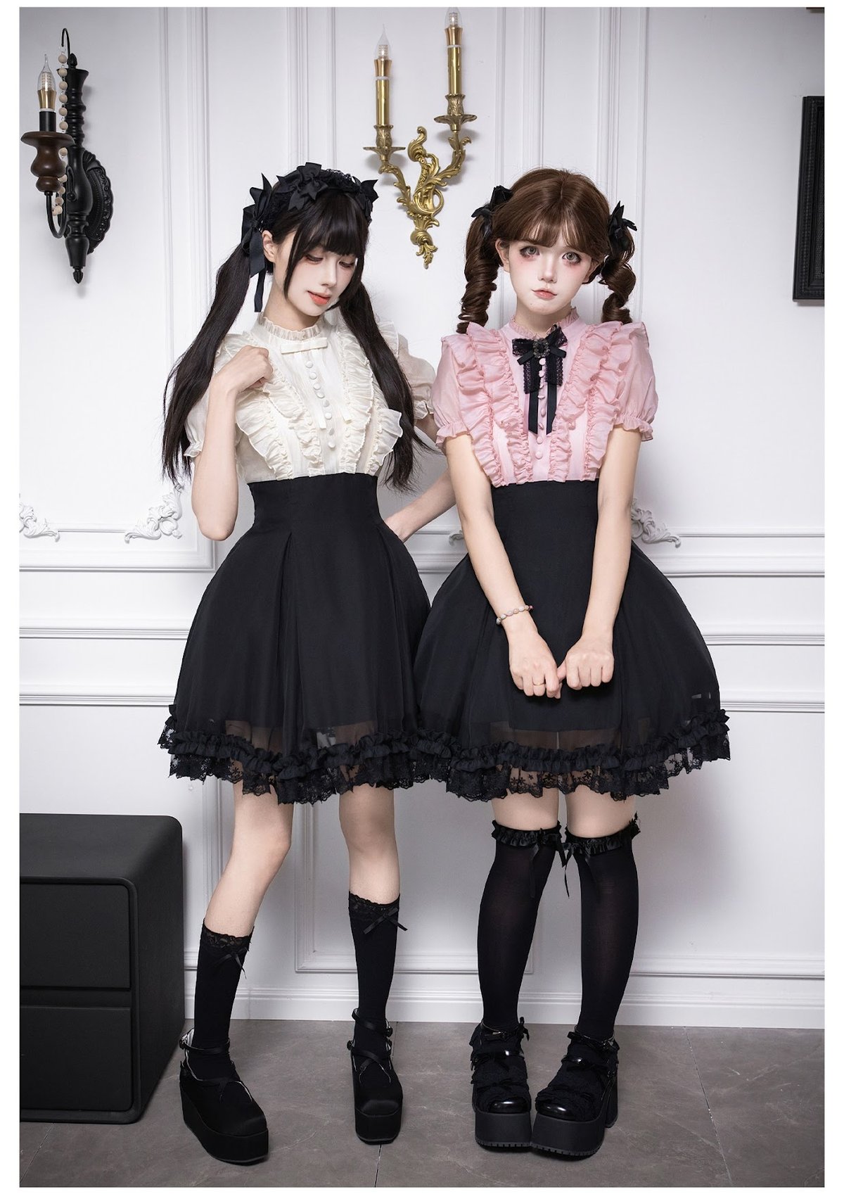 with PUJI / ローラのお茶会〜雪のくちづけ〜 ショート丈ワンピース
