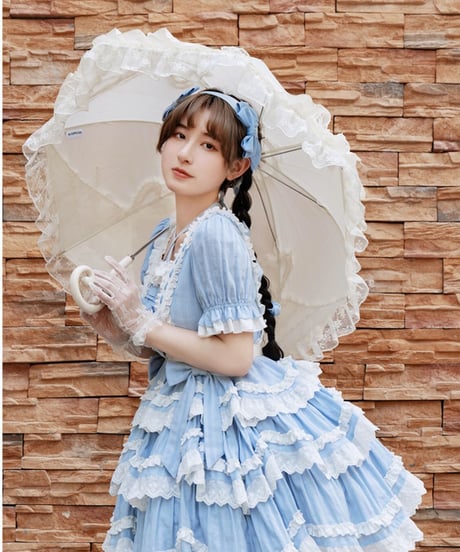海の少女OP 段々レースフリルいっぱい クラシックロリィタドレス ワンピース [LO299]