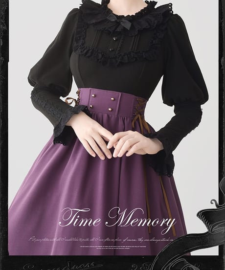 Time Memory 冬用 マトンスリーブ フリル丸襟プルオーバーブラウス [LO953]
