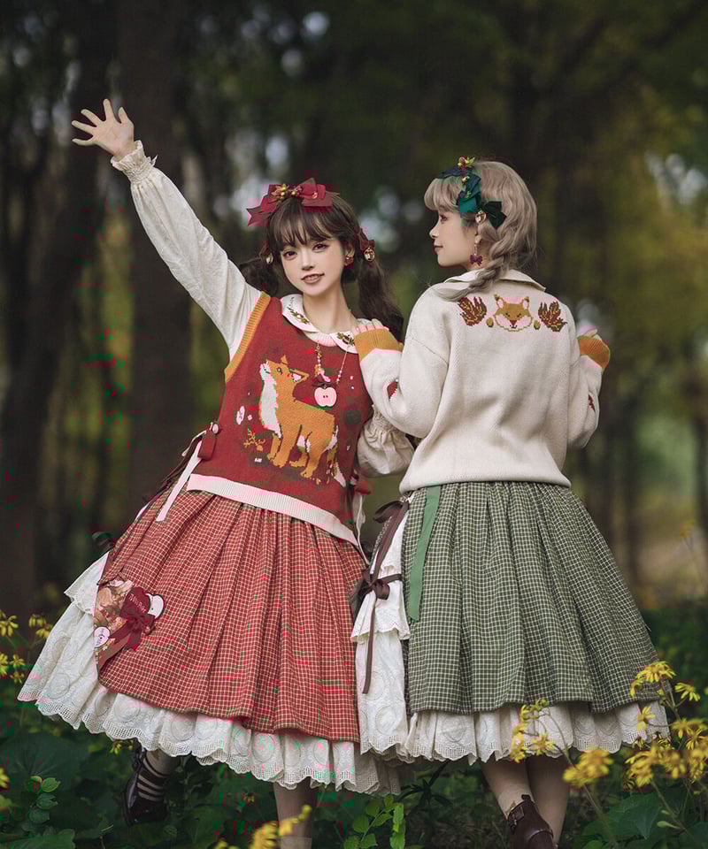 Miss Point 森のきつね リバーシブル 吊りスカート [LO689] | Roses