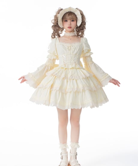 WF Lolita / Miss Flora   ロリィタドレス 綿 ブラウス＋スカートセット [LO973]