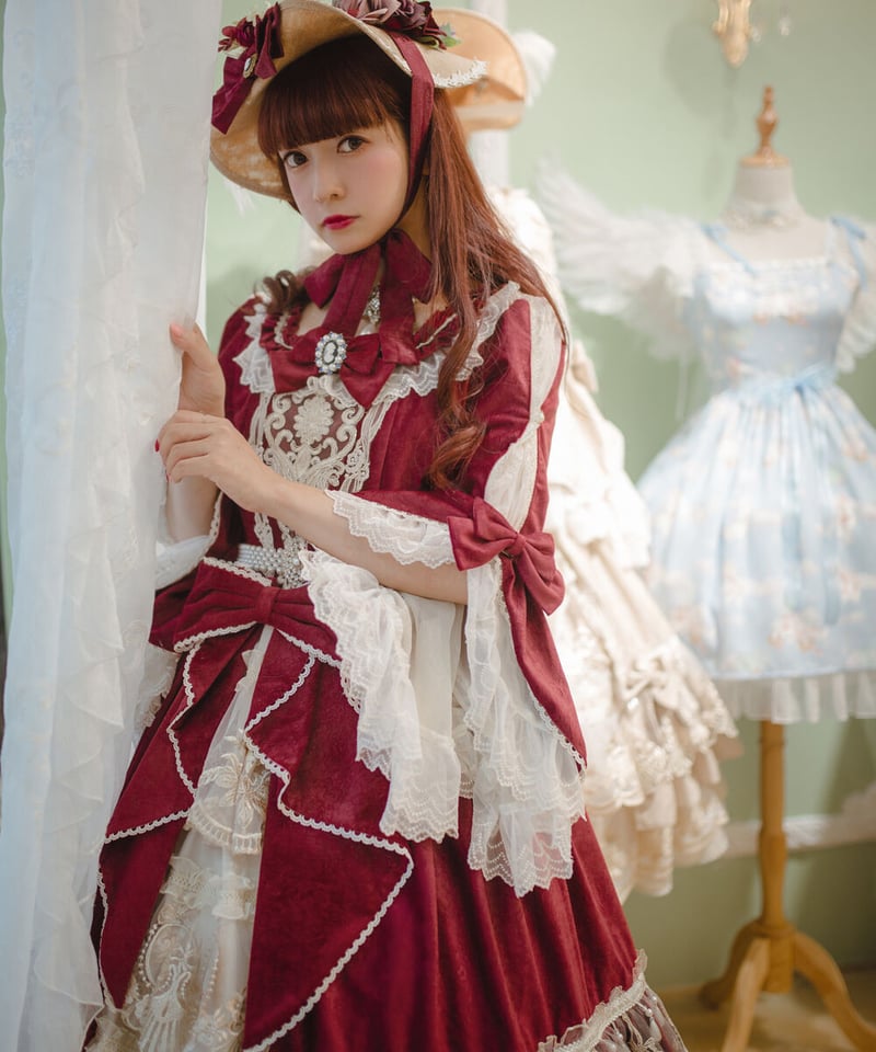 ロリータ エペティス Miss Point ワンピース レッド ブラック ロリータ エペティス Miss Point ワンピース レッド ブラック