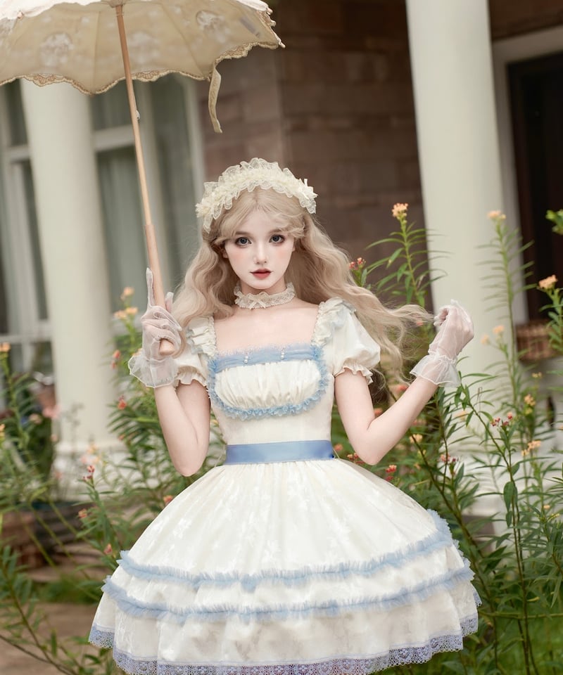 ロリチェページ Tartan Check Babydoll JSK & Princess Drop Headdress Set