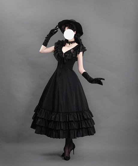 アラビアンナイトゴシック / 毒牙ゴシック ブラウス、スカート、黒羽ワンピースドレス [LO762]