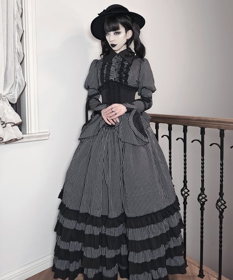 VantablackStudio / Wednesday Addams ゴシック SK, 姫袖ブラウス  [LO1401]
