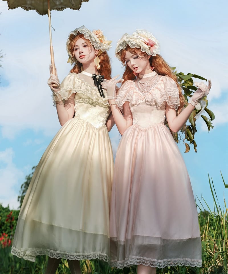 with PUJI / 朝霧の庭園 エドワーディアンドレス ワンピース [LO1440