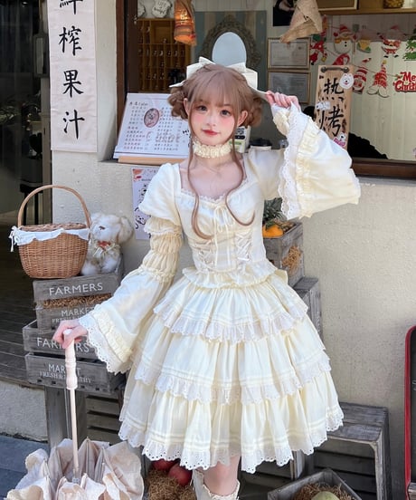 WF Lolita / Miss Flora   ロリィタドレス 綿 ブラウス＋スカートセット [LO973]