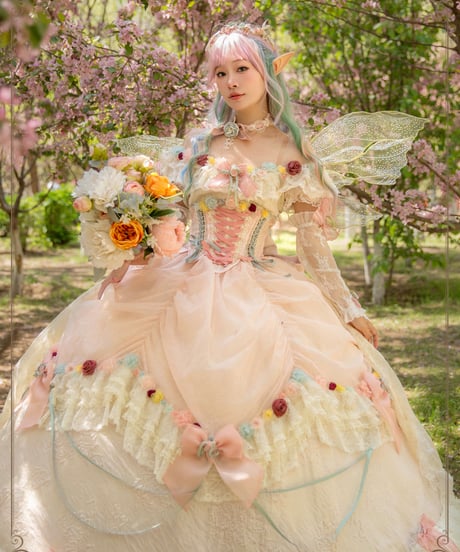 HinanaQueena / Tree Peony ロングドレス ウエディングドレス ワンピース セット[LO1115]