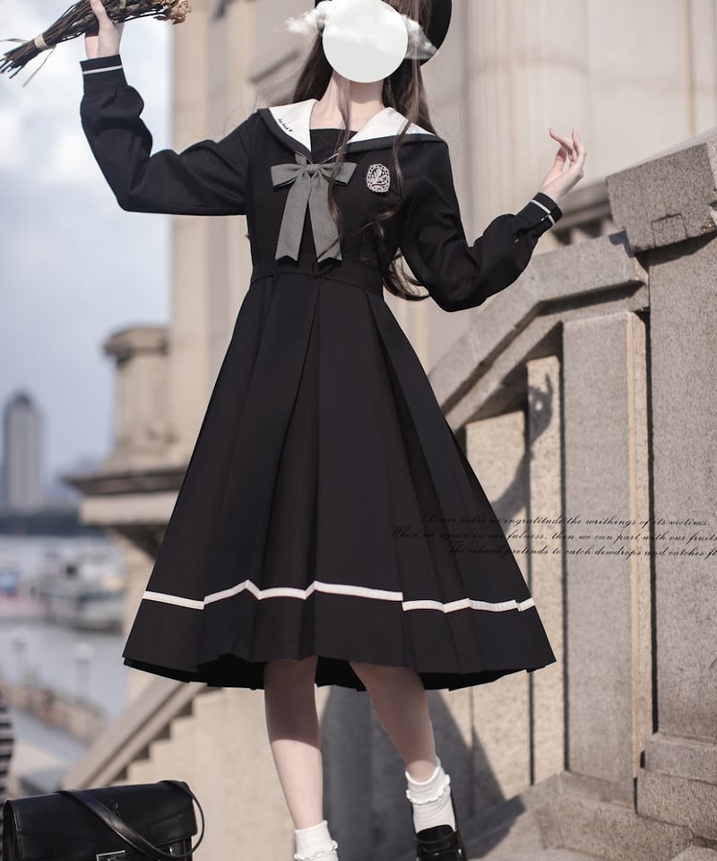 胡桃木JK / 蝶の詩 セーラーワンピース [LO1489] | Roses on the R