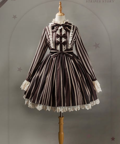 Bramble Rose / Stripes Story ロリィタ ワンピース full set [LO929]